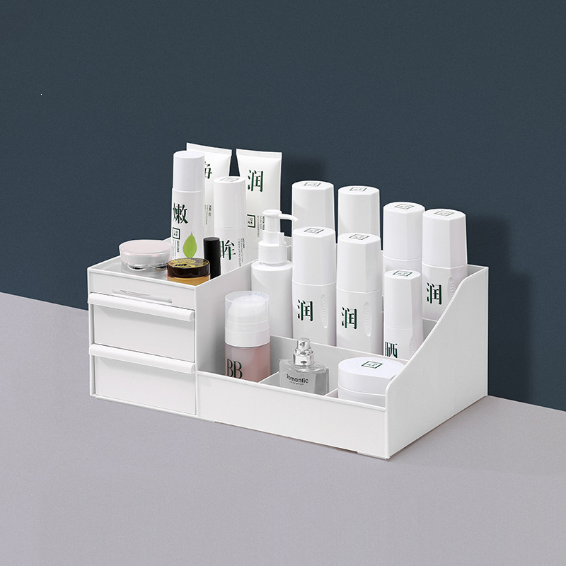 Drawer Type Cosmetic Storage Box, Jewelry, Dressing Table, Plastic Shelf