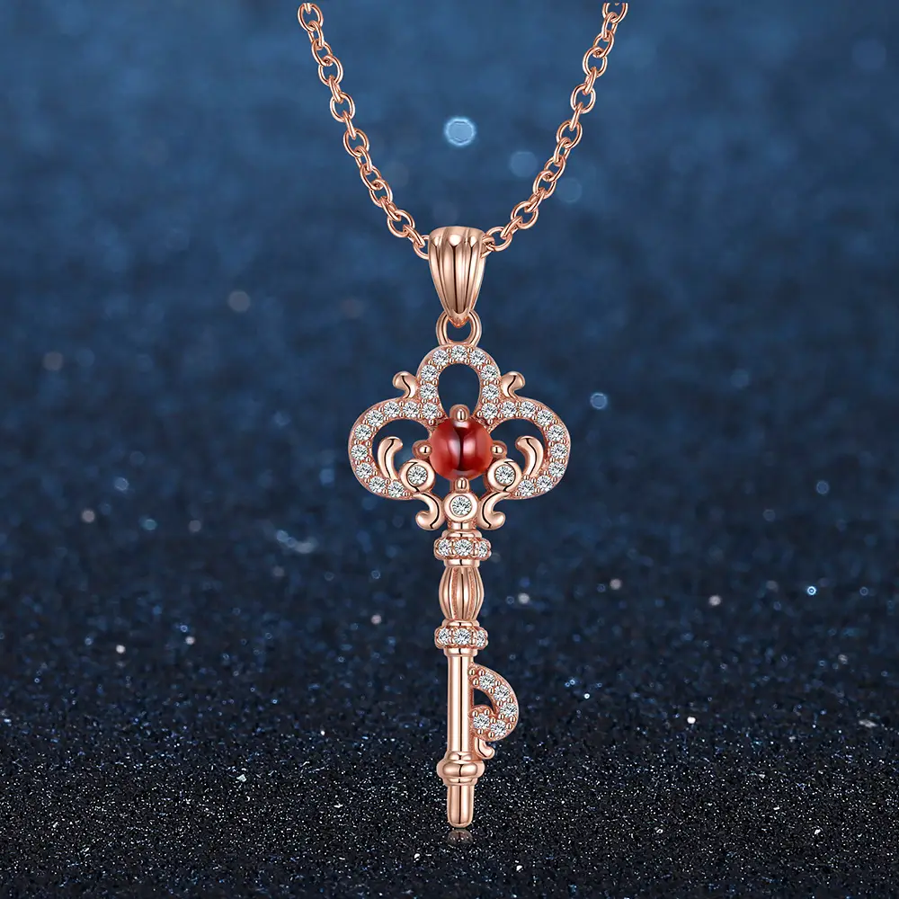 Pendant Women's Natural Garnet Necklace