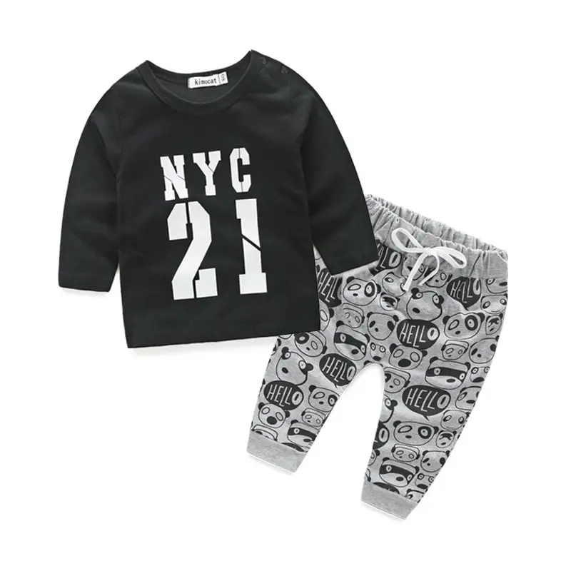 Top Panda Print Trousers Casual Suit