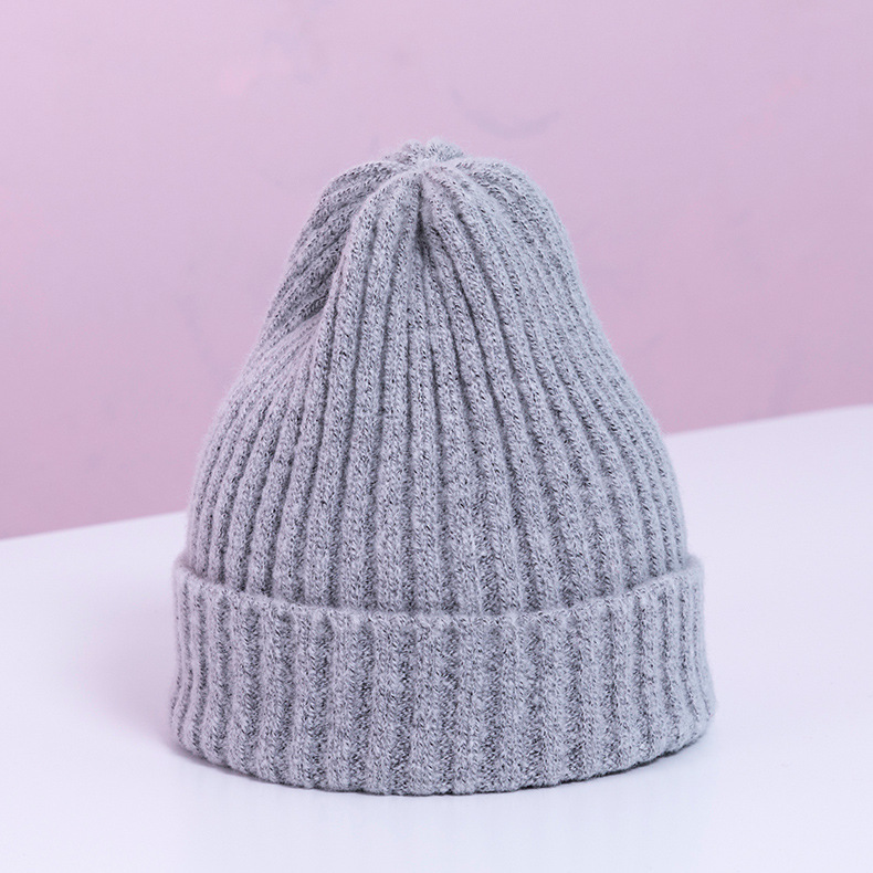 Title 2, thickened soft solid color all-match wool hat