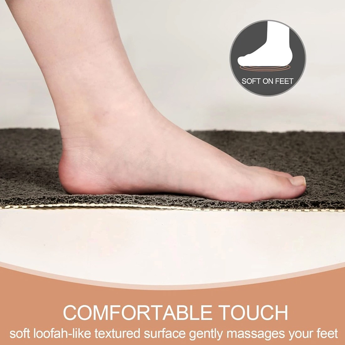 Loofah Shower Mat For Inside Non-Slip Anti Mould PVC Bath Quick Dry — image 5