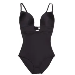 New One-piece Body Shaper U-shaped Breast Support Belly Dress Wedding Party Female Corset - Black - View 1