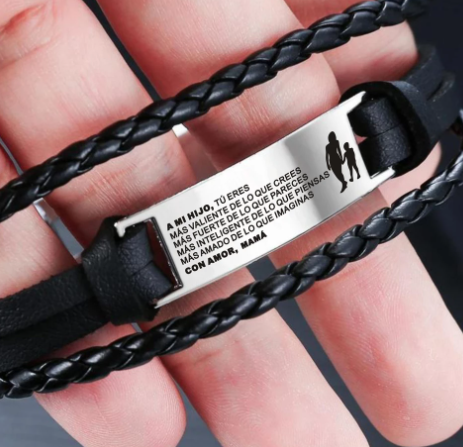 To My Son Leather Bracelet Stainless Steel Corrosion LOVE GRAND