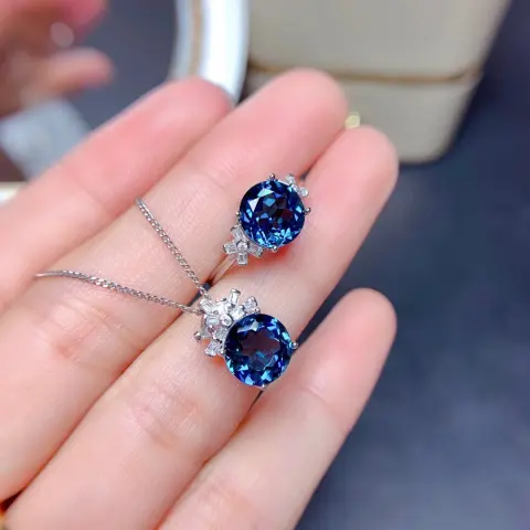 Jewelry Sets for Women London Blue Stones Pendants Necklaces