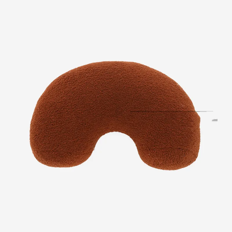 Lamb Plush Sofa Pillow Cushion Ins Living Room - Cashew Nutscaramel Color