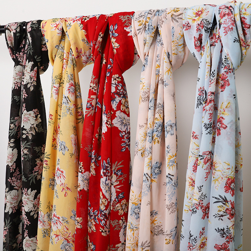 Breathable Chiffon Small Floral Long Towel