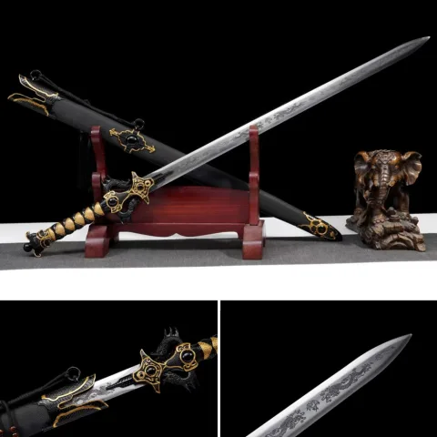 Integrated High Manganese Steel Battle Sword Unsharpened Cold Weapon