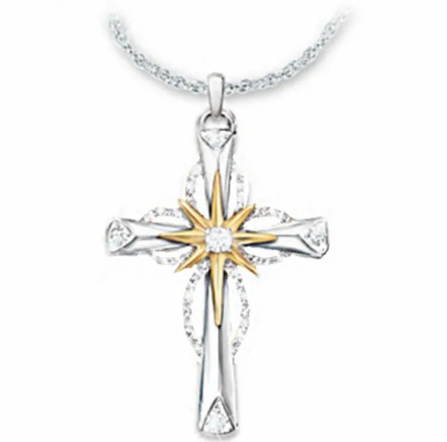 Octagonal Star Cross Alloy Pendant Silver - Shop at LoveMi