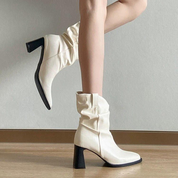 Slouchy Ruched Ankle Boots, picture 2 of 4