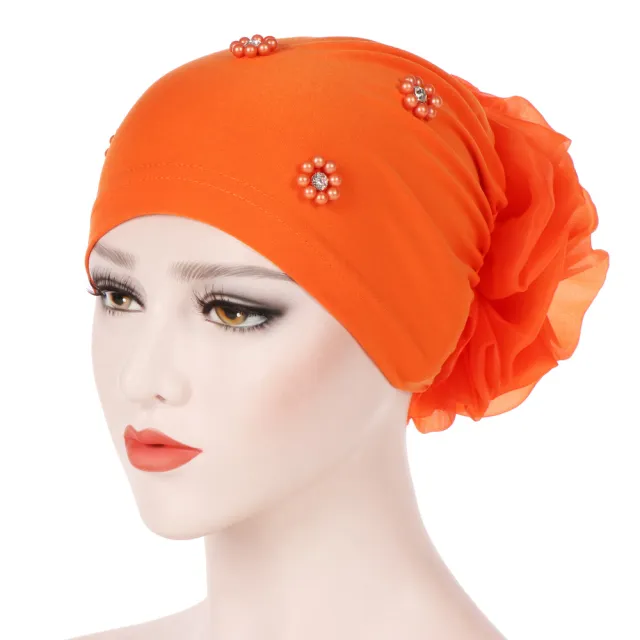 Back With Flowers Solid Color Beaded Toe Cap Orange - Shop at LoveMi