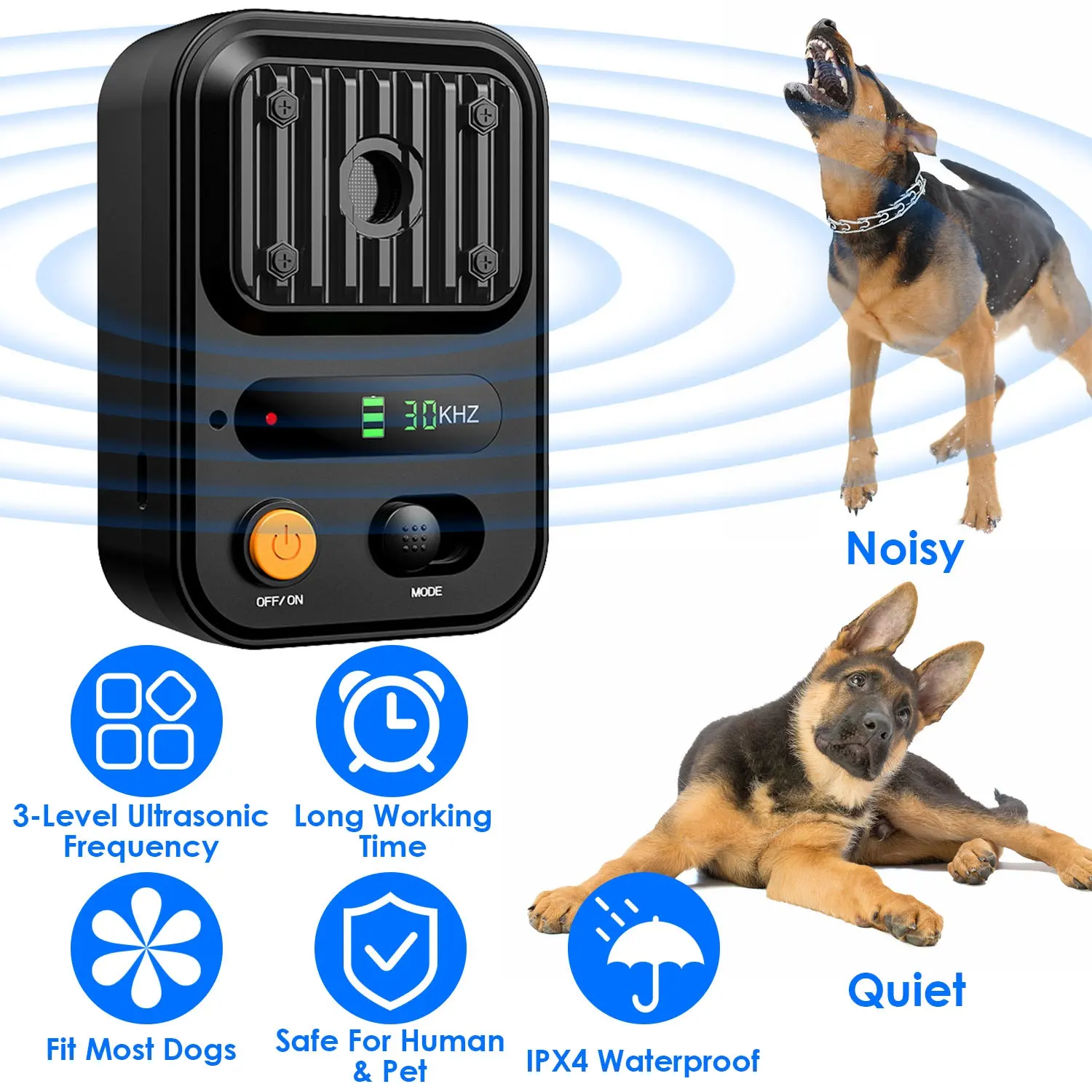 Black-Green Color Options -- Ultrasonic Anti-Barking Device