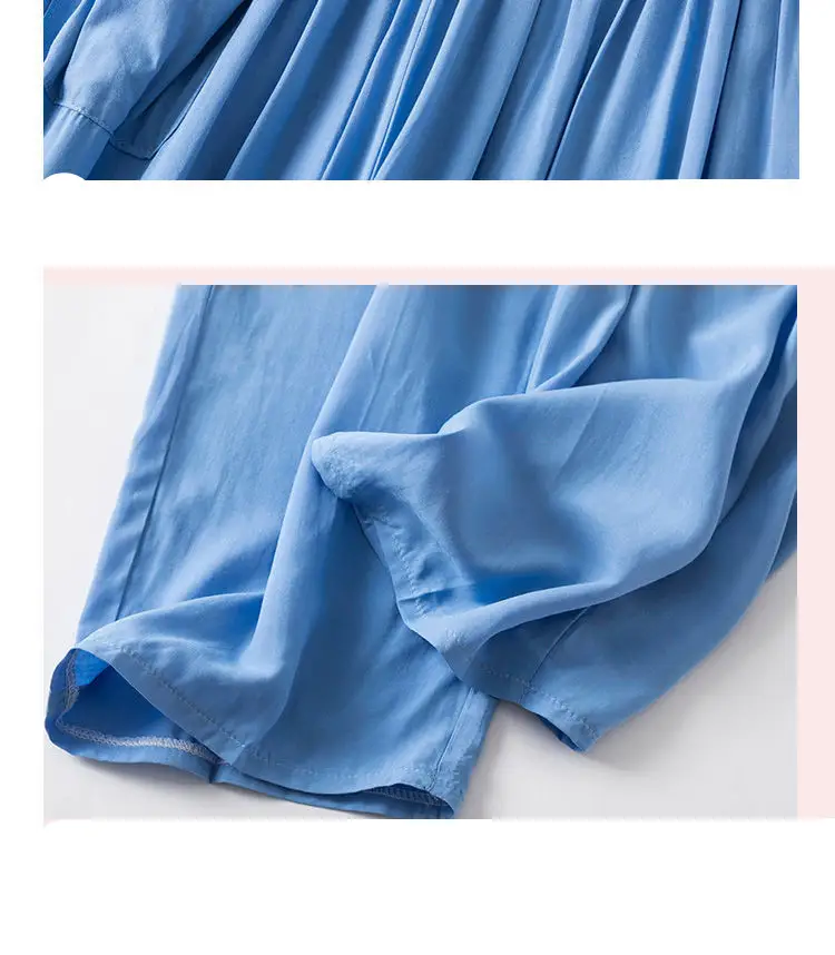 Men's And Women's Cotton Silk Summer Thin Casual Straight Home Pants