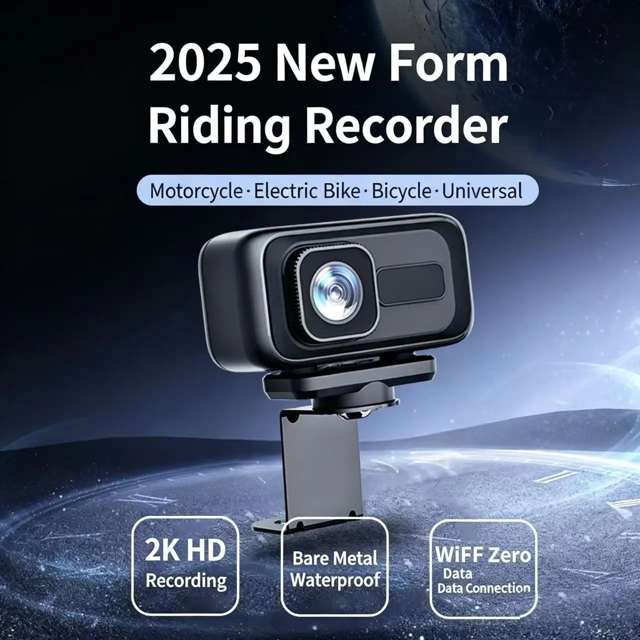2K Motorcycle Dash Cam Outdoor Riding Waterproof