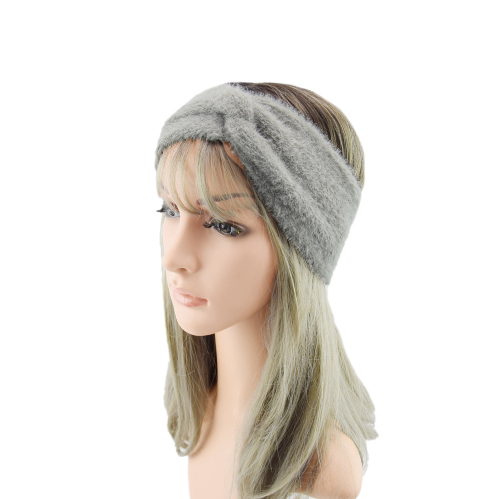 Title 1, Cross Knit Headband In Imitation Of Mink Hair