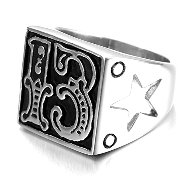 Personality Vintage Lucky Number 13 Men's Ring