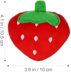 Dog Plush Squeaky Toys - Soft Strawberry Shape Interactive Puppy Chew Toy For Dogs Teething Playing Chewing - Red - View 1