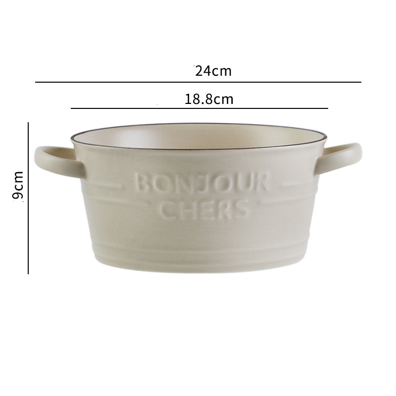 Beige doubleeared pot