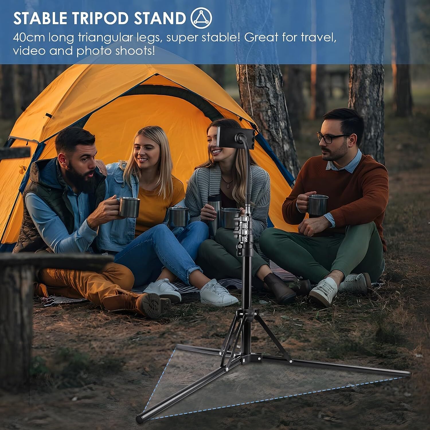 170CM Tall Flexible Phone Tripod With Gooseneck Heavy Duty