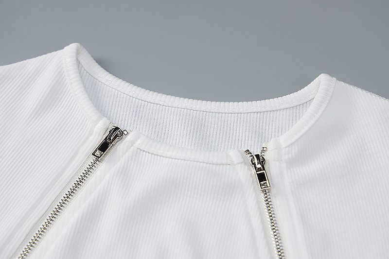 Women's Spring Summer Fashion Zip Slim Sleeveless Crewneck Tank Top