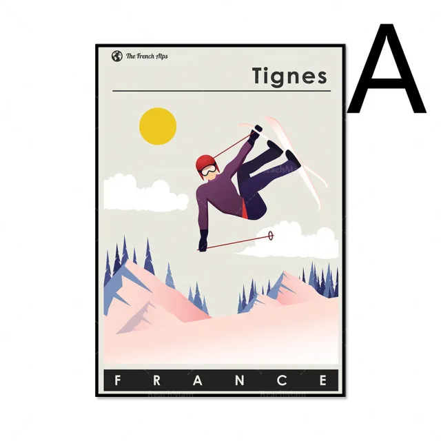 French Ski Poster Decorated In Bohemian Style - Shop at LoveMi