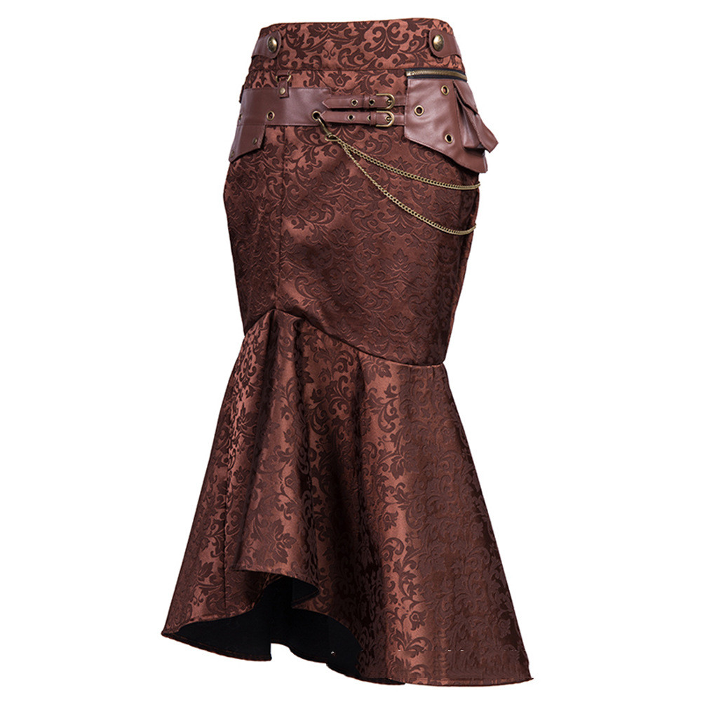 Women's Corset Matching Hollow Top High Waist Mermaid Hip Skirt