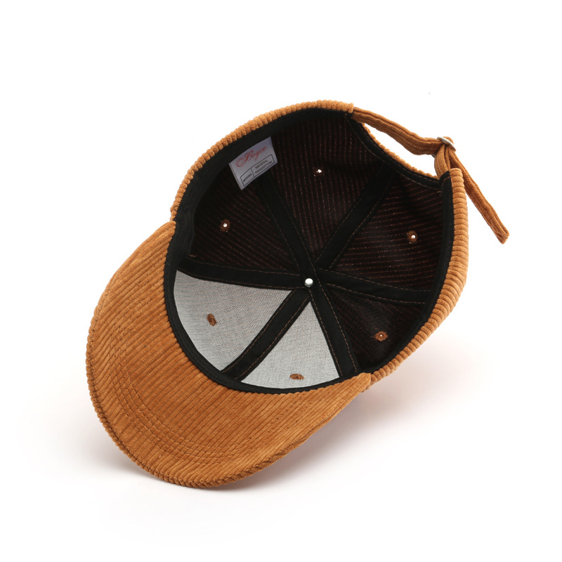 Women's Corduroy Solid Color Light Board Curved Brim Cap