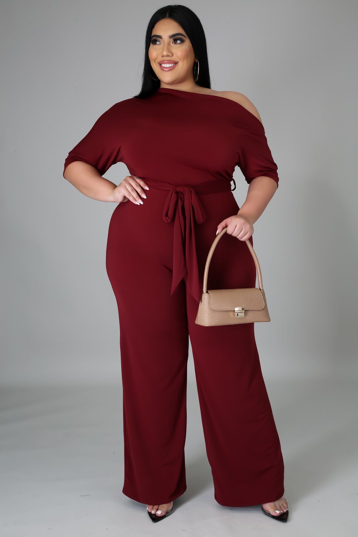 Title 7, Slanted Shoulder Strap Casual Wide-leg Pants