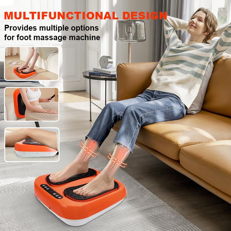 Multifunctional Foot Massager, Vibration Heating Electric Foot Circulation Stimulator, Foot, Leg, And Calf Relaxation Massage Device, Home Use With Remote Control Foot Massager.