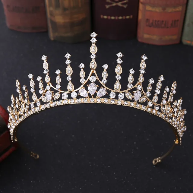 Geometric Alloy Bride Crown Inlaid With Zircon Kc Gold White Zirconium - Shop at LoveMi