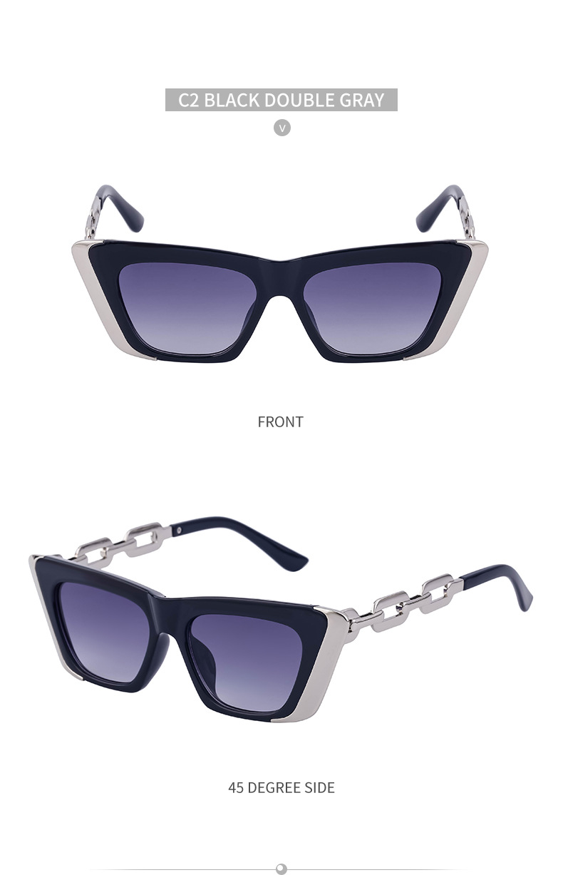 Title 7, Chain Small Frame Sunglasses Personality Cat Eyes