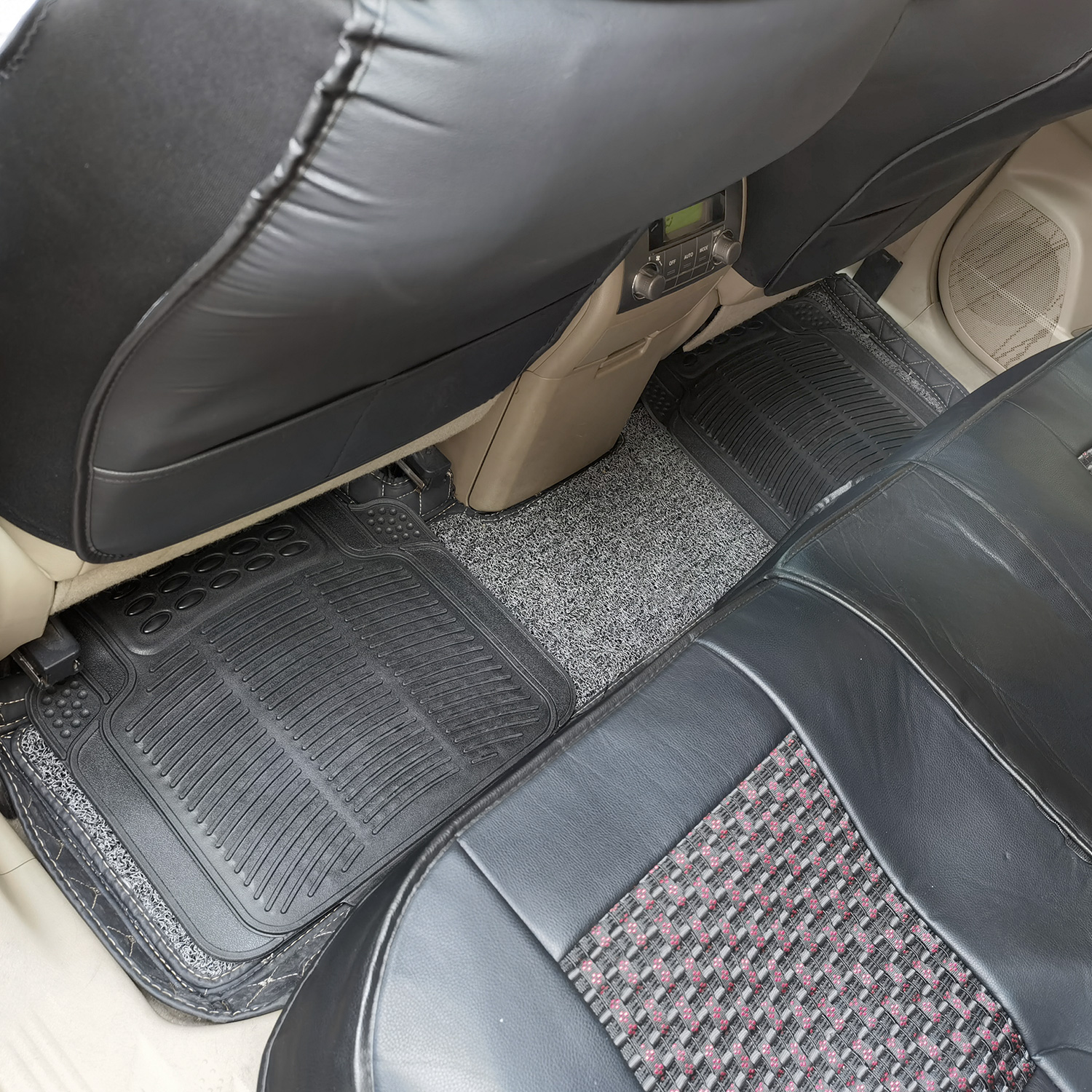 1Set Automotive Floor Mats With Front And Rear PVC Rubber Floor Mats Heavy Duty Drive Vehicle Car Mats With Trimmable Design Fit Most Cars SUVs Trucks — foto 10