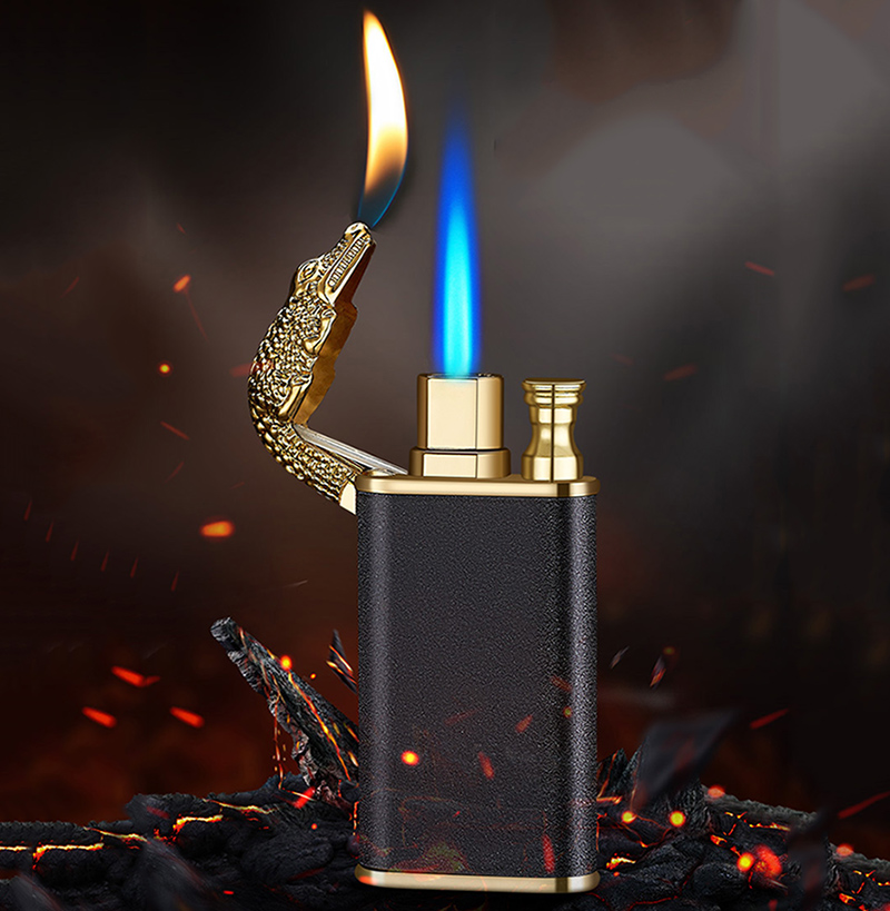 Creative Blue Flame Windproof Lighter – Metal Refillable Design - Image 1