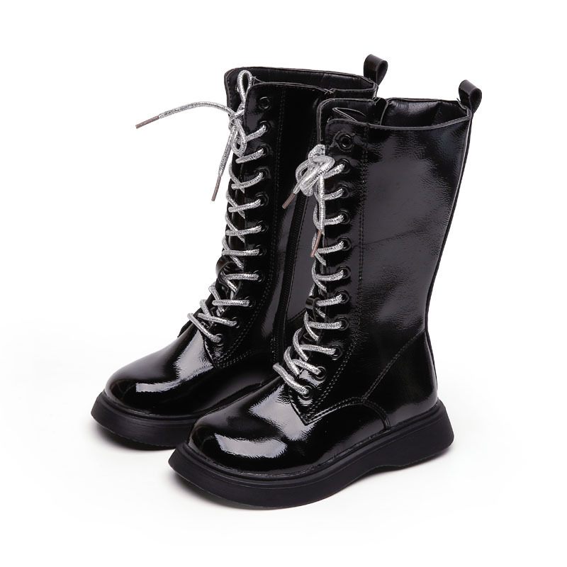 Title 7, Bottines Martin hautes en cuir pour filles, dur...