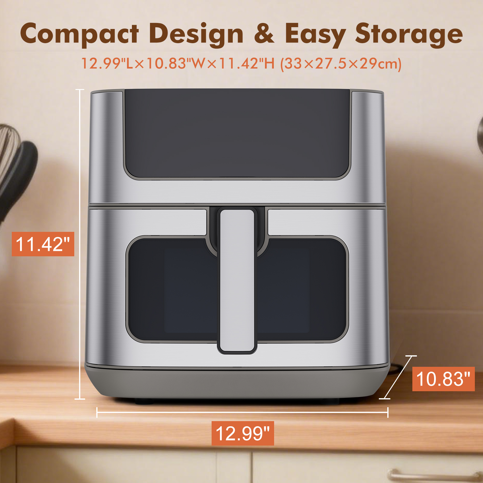 6.34 Litre Oil-free Air Fryer, With Window Design, 8 Food Cooking Modes, And Equipped With A 90-minute Timer image 5
