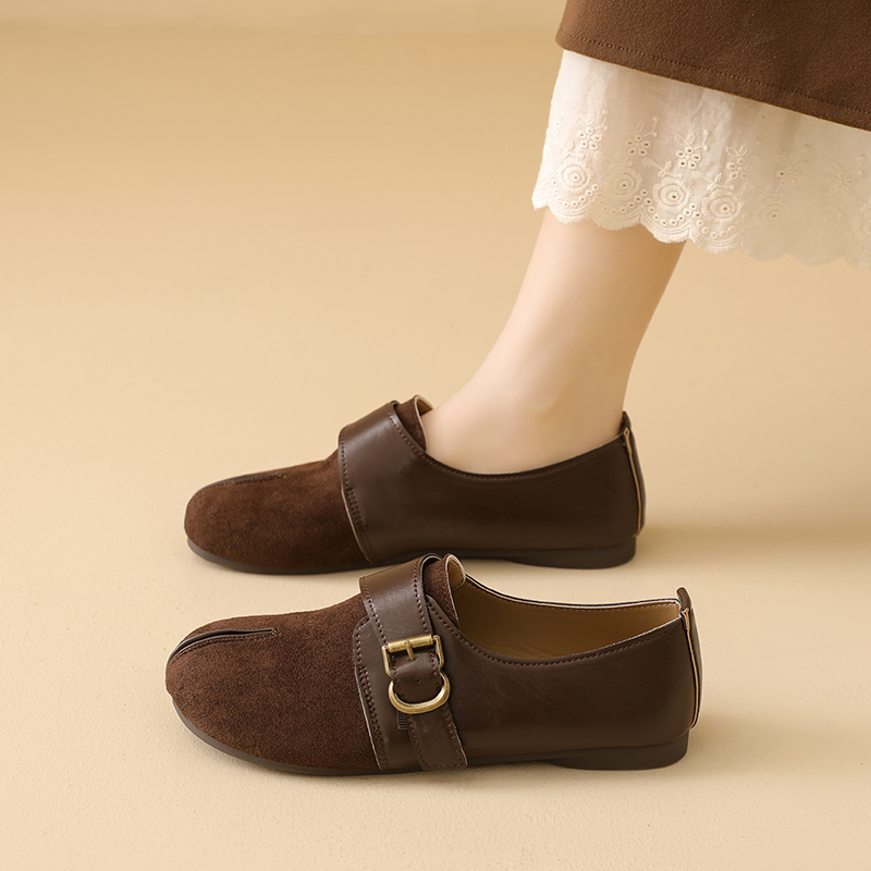 Suede Tabi Toe Monk Strap Flats, picture 4 of 5