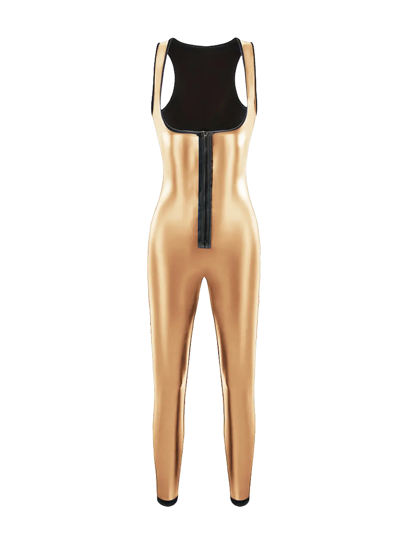 Sauna Suit For Women Sleeveless Tank Top Jumpsuit With Zipper, Sweat Waist Trainer Weight Loss Belly Fat Burner