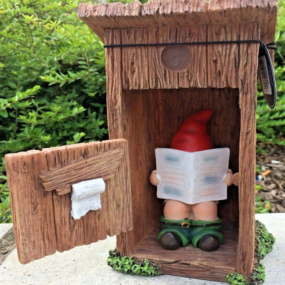 Go To The Toilet Forget Close The Door Garden Statue Resin Decorations