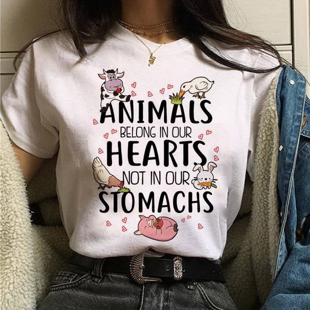 Vegetarian Cute Cartoon Piggy Print Men's And Women's T-shirt