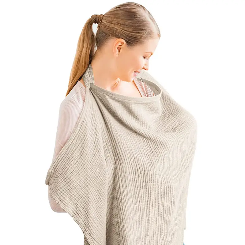 Muslin Nursing Cover For Baby Breastfeeding, Breathable