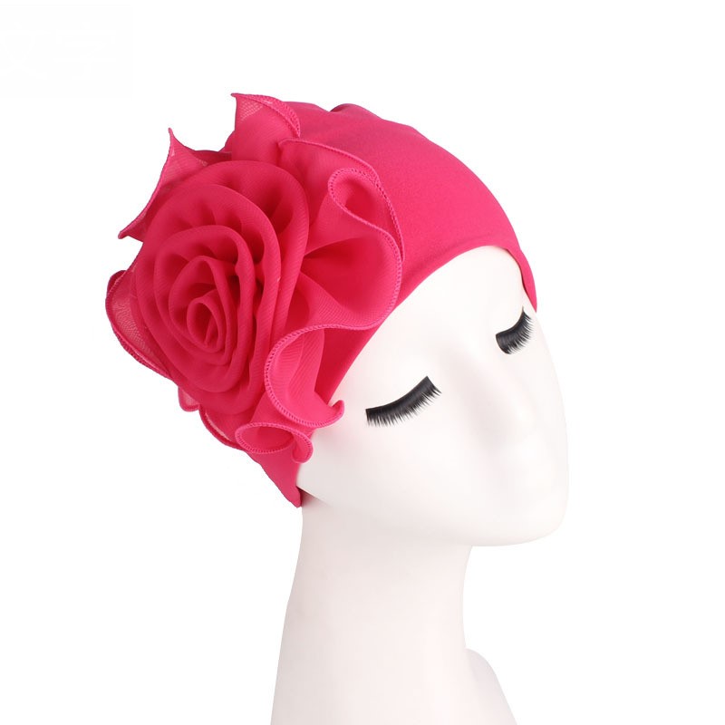 Title 16, Side big flower elastic bandana hat