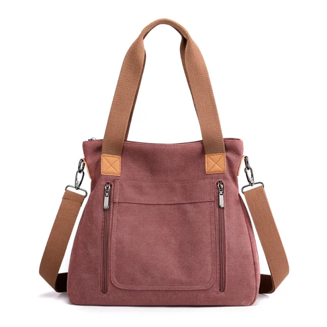 Women Totes All match Portable Large capacity Female Canvas Bag Female Casual Shoulder Bags Purple - Shop at LoveMi
