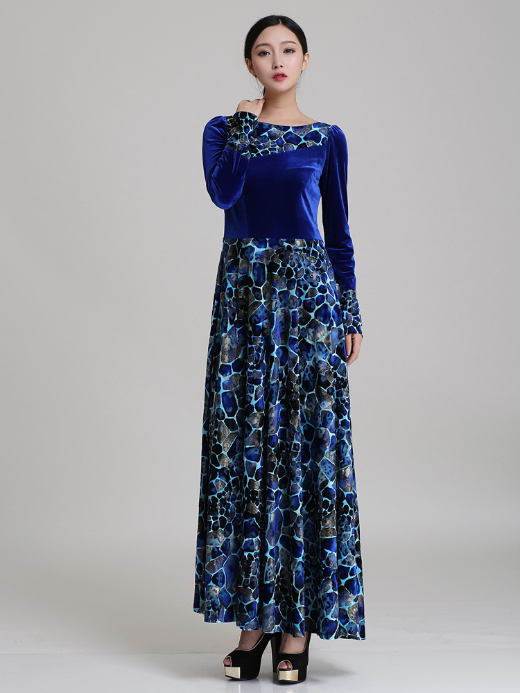 Velvet Long Sleeve Swing Dress