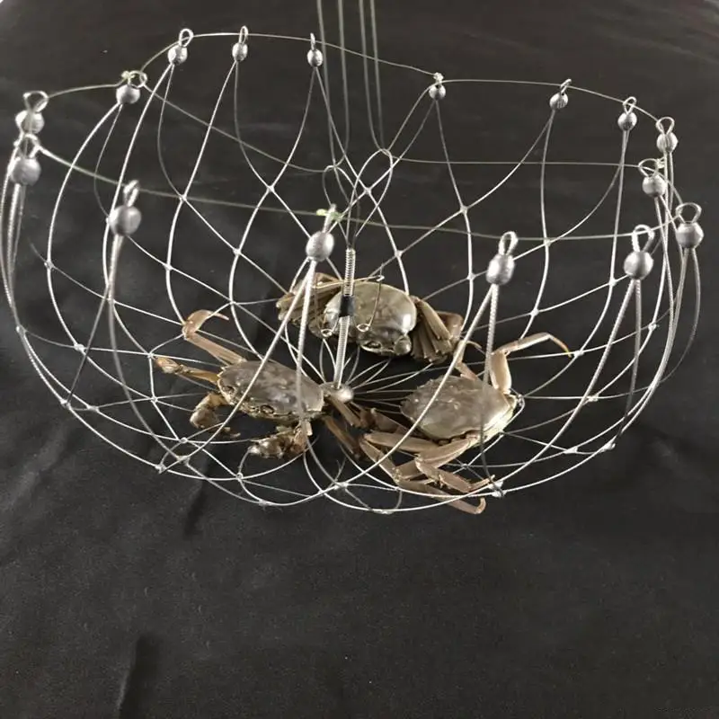 Sea Fishing Aggravated Automatic Netting Stainless Steel Crab Cage