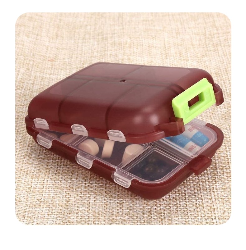 Travel Pill Organizer 10 Grid  Moisture Proof Pills Box For Pocket Purse Daily Pill Case Portable Medicine Vitamin Holder Container - Image 5