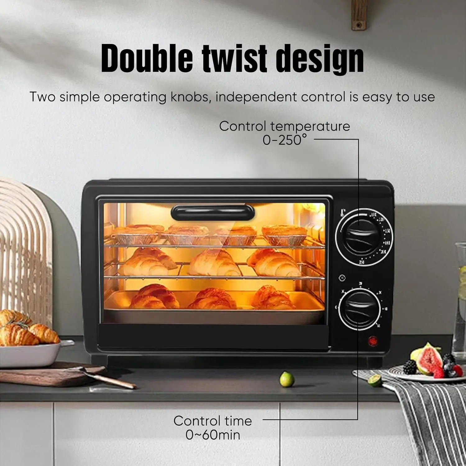 13L Electric Mini Oven Grill Countertop Toaster