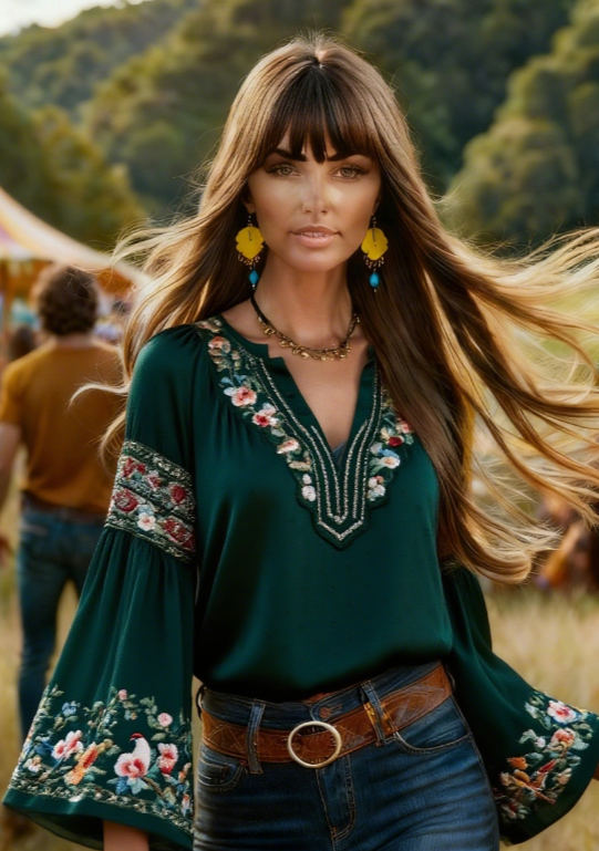 Women's Bohemian Retro Floral T-Shirt