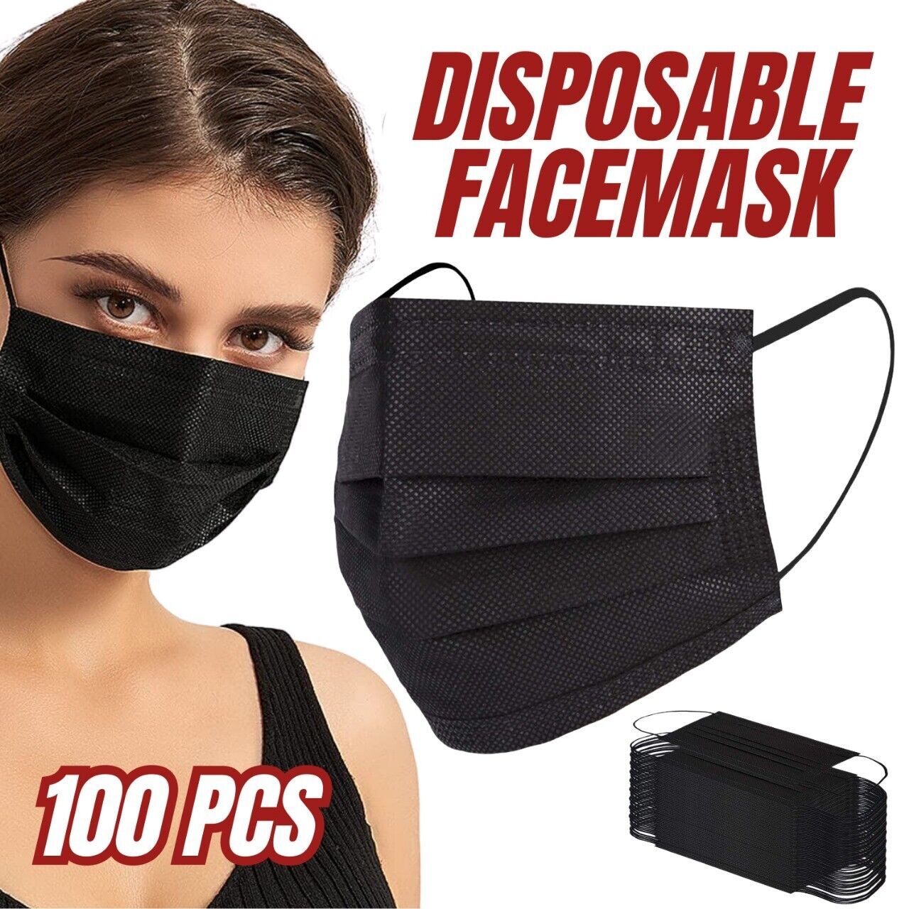 Black 3-Ply Disposable Face Mask Cover (100PCS). we ship only inside the US, USPS First Class Package 2 Day Handling , 2-5 Day Shipping. Face Masks, Masks Disposable, 3 Layer Protection Black/Blue Disposable Face Masks Non Medical Surgical Disposable 3Ply