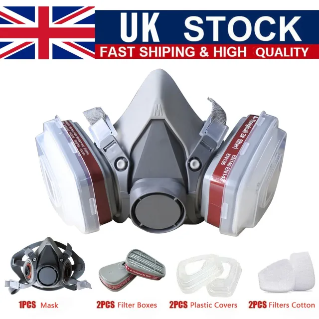 Half Face Gas Mask Respirator Facepiece Spray Painting 6200 Respirator Safety Protector 1Pack - Shop at LoveMi