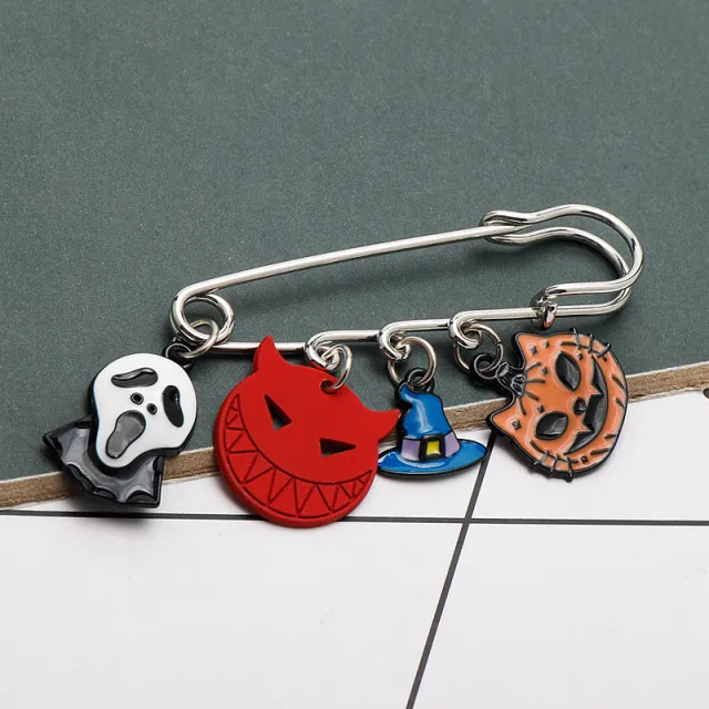 Brooch Dripping Pumpkin Cat Ghost Skull Pin - Shop at LoveMi