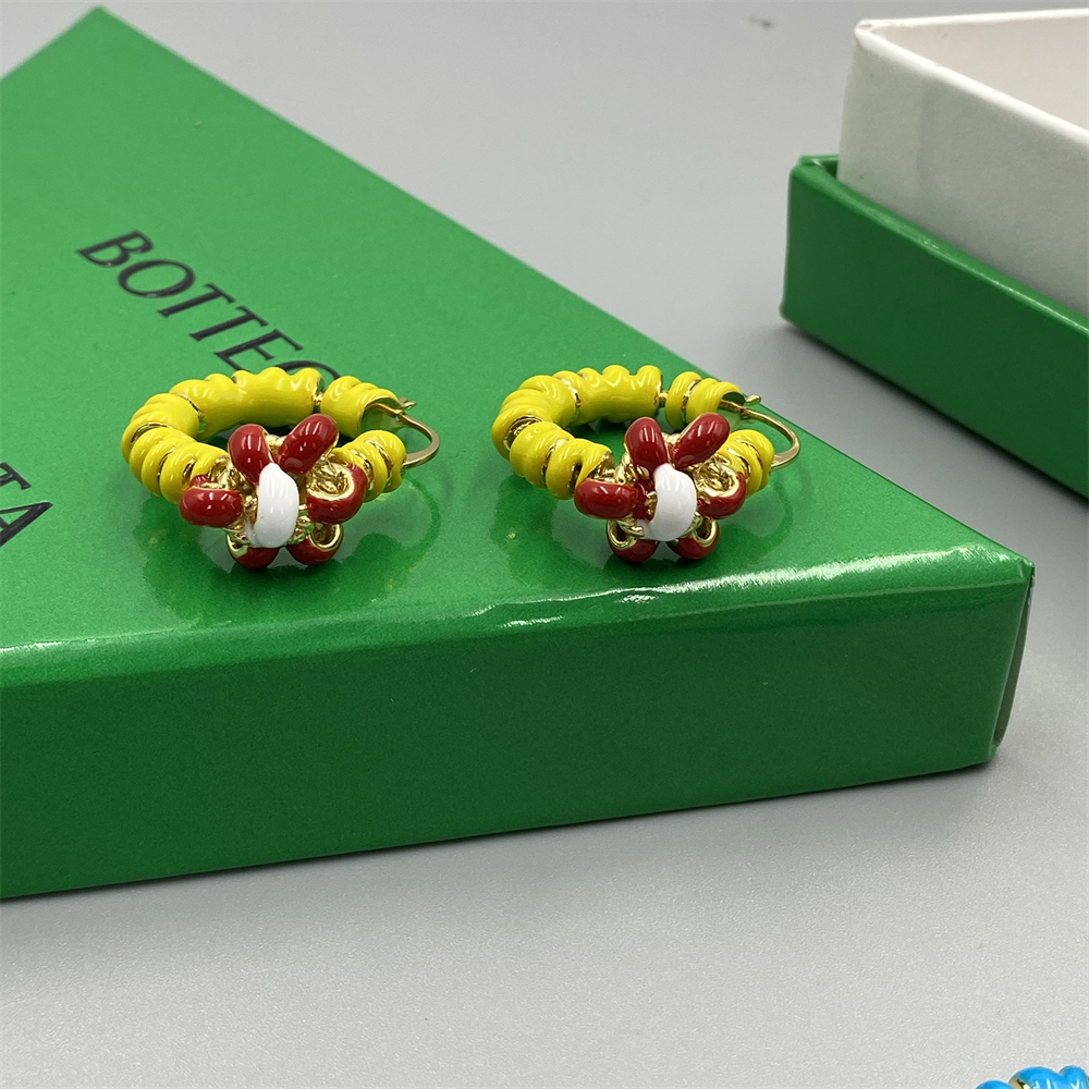 Colorful Glazed Earrings With Personalized Flowers